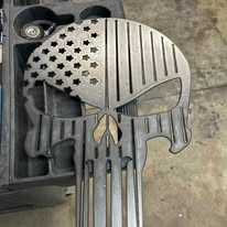 CNC Plasma Cut American Flag Punisher Skull – Steel Wall Art & Garage Decor